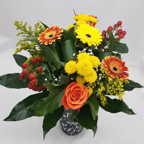 Buchet flori tăiate 15 fire portocaliu galben
